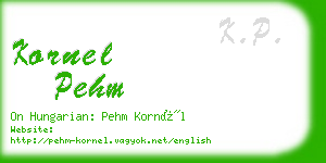 kornel pehm business card